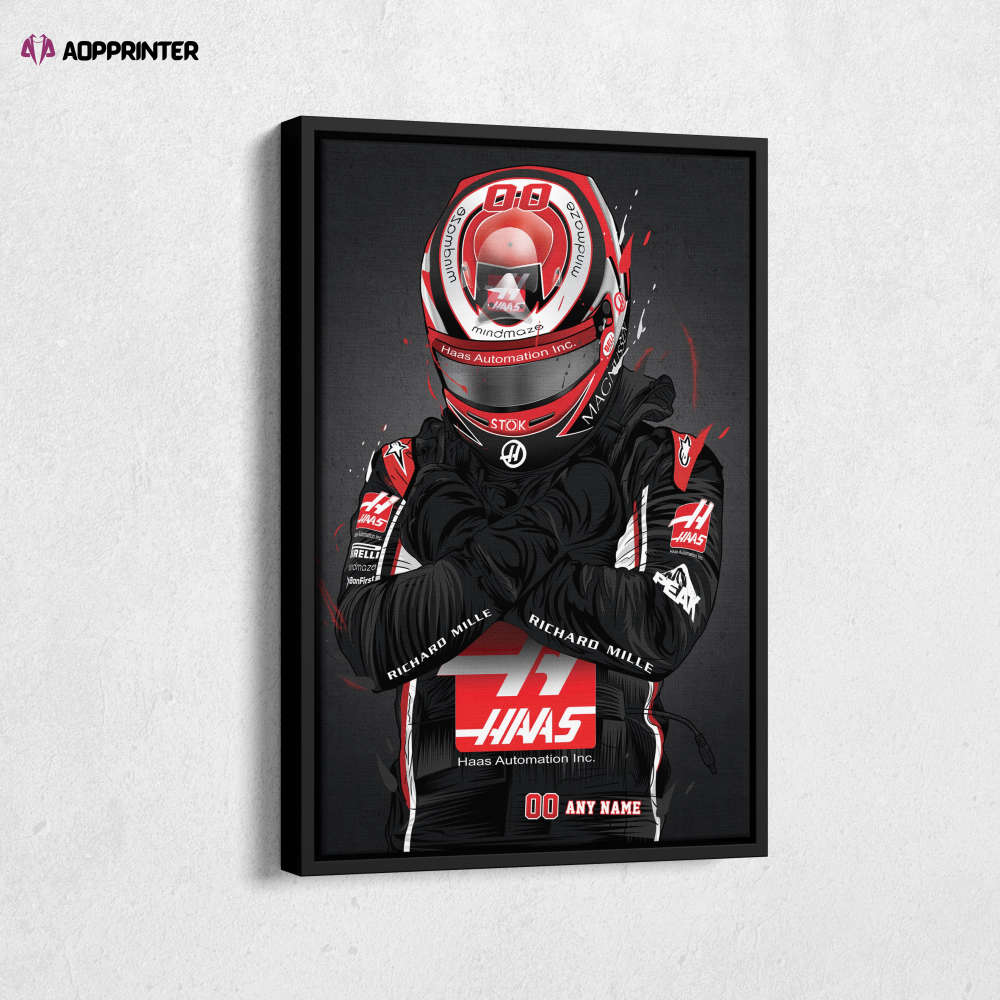 Haas Jersey Formula 1 Personalized Jersey Custom Name and Number Canvas Wall Art Home Decor Framed Poster Man Cave Gift Haas Jersey Formula 1 Personalized Jersey Custom Name and Number Canvas Wall Art Home Decor Framed Poster Man Cave Gift