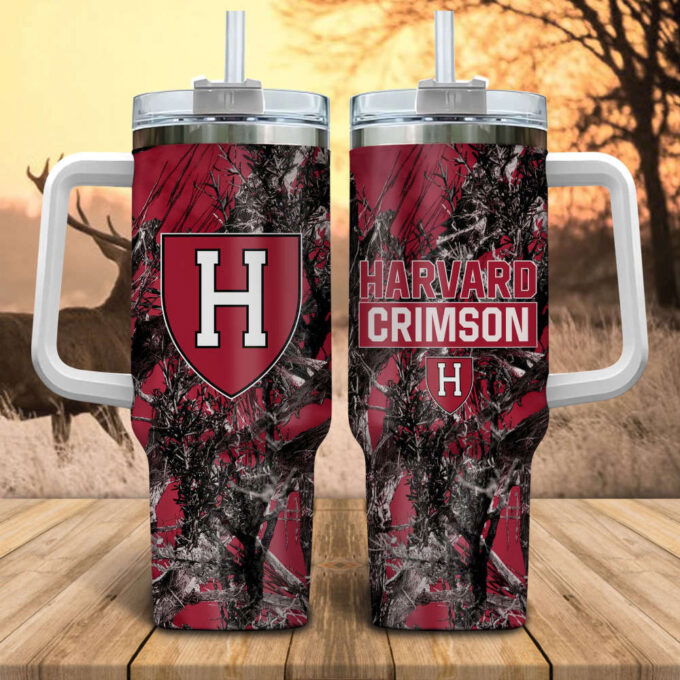 Harvard Crimson NCAA Hunting Personalized Stanley Tumbler 40oz Gift for Fans
