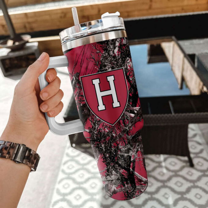 Harvard Crimson NCAA Hunting Personalized Stanley Tumbler 40oz Gift for Fans