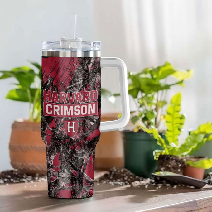 Harvard Crimson NCAA Hunting Personalized Stanley Tumbler 40oz Gift for Fans