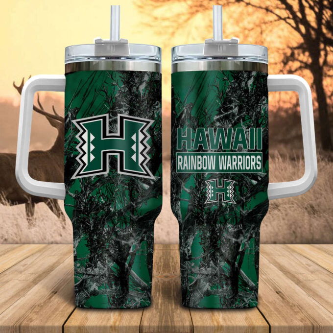 Hawaii Rainbow Warriors NCAA Hunting Personalized Stanley Tumbler 40oz Gift for Fans