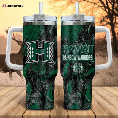 Cart 5 Hawaii Rainbow Warriors NCAA Hunting Personalized Stanley Tumbler 40oz Gift for Fans