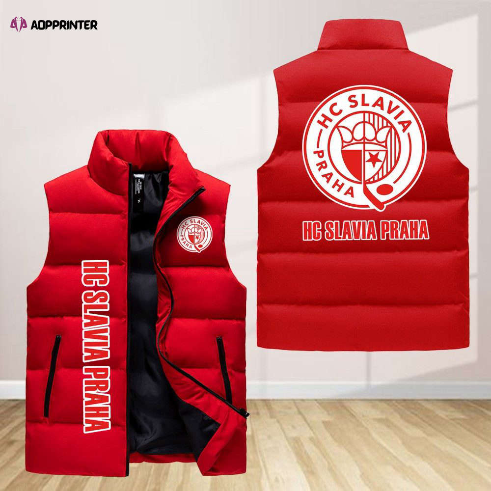 Hc Slavia Praha Sleeveless Puffer Jacket Custom For Fans Gifts Hc Slavia Praha Sleeveless Puffer Jacket Custom For Fans Gifts