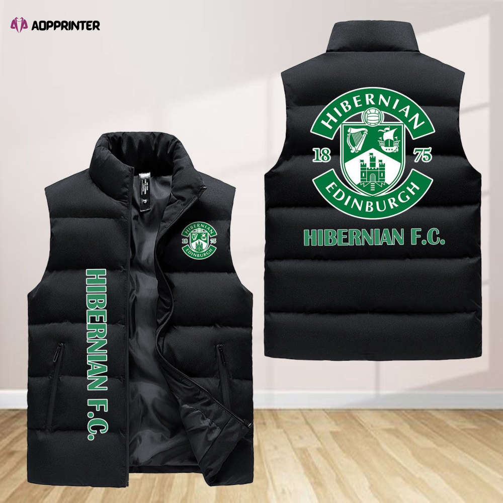 Hibernian F.C Sleeveless Puffer Jacket Custom For Fans Gifts Hibernian F.C Sleeveless Puffer Jacket Custom For Fans Gifts