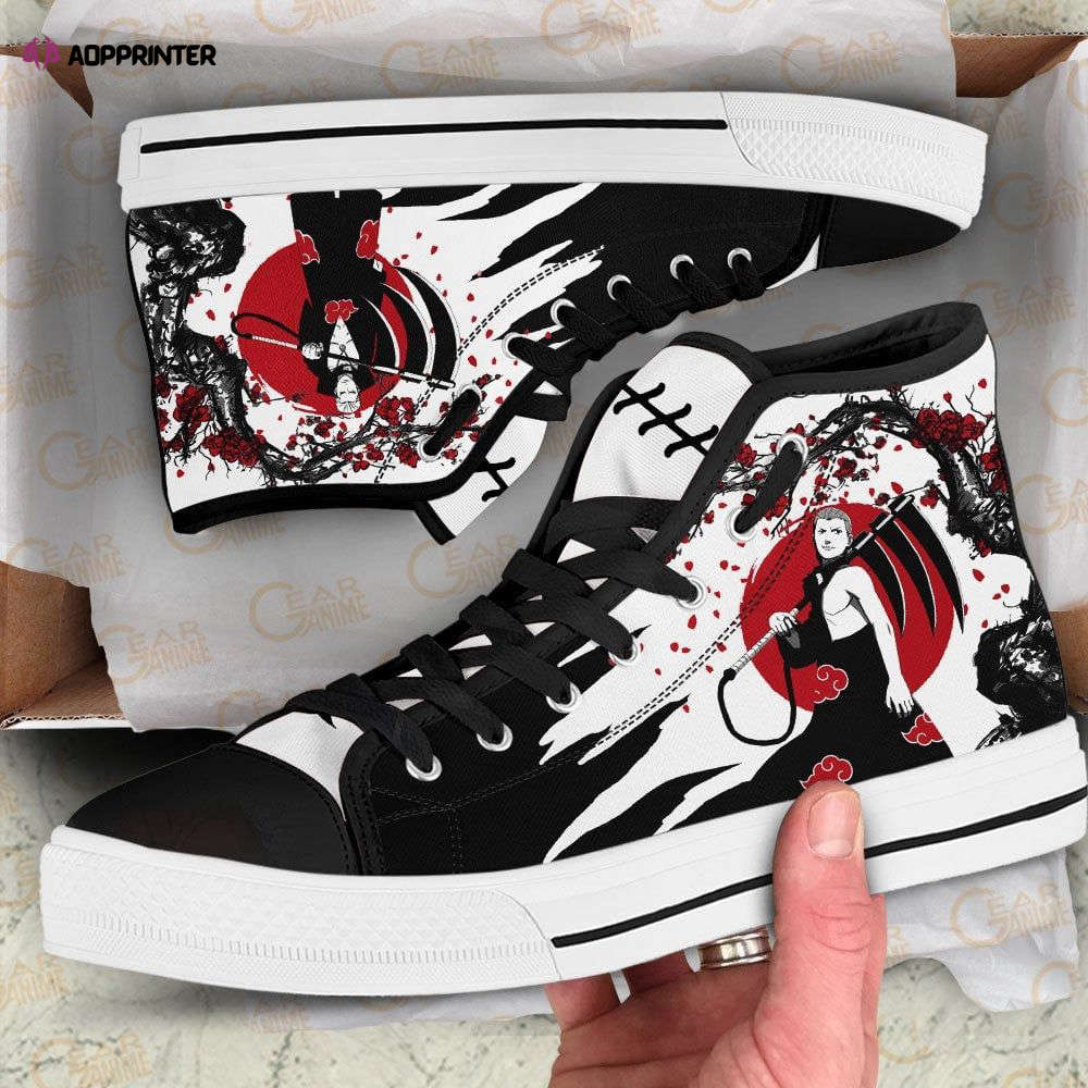 Hidan High Top Shoes Custom Naruto Anime Japan Style For Fans Hidan High Top Shoes Custom Naruto Anime Japan Style For Fans
