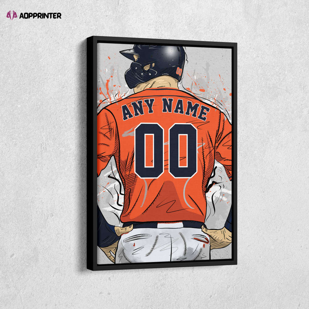 Houston Astros Jersey MLB Personalized Jersey Custom Name and Number Canvas Wall Art Home Decor Framed Poster Man Cave Gift Houston Astros Jersey MLB Personalized Jersey Custom Name and Number Canvas Wall Art Home Decor Framed Poster Man Cave Gift