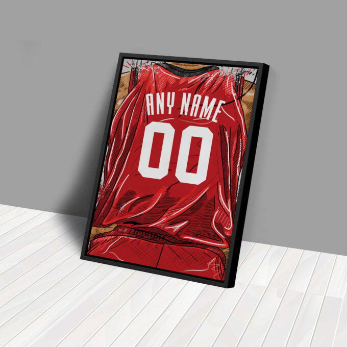 Houston Rockets Jersey Personalized Jersey NBA Custom Name and Number Canvas Wall Art Home Decor Framed Poster Man Cave Gift