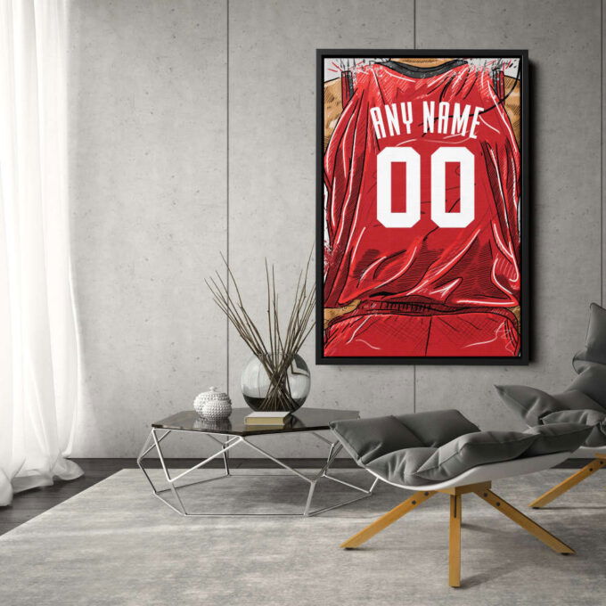 Houston Rockets Jersey Personalized Jersey NBA Custom Name and Number Canvas Wall Art Home Decor Framed Poster Man Cave Gift