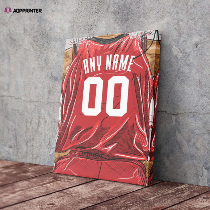 Houston Rockets Jersey Personalized Jersey NBA Custom Name and Number Canvas Wall Art Home Decor Man Cave Gift