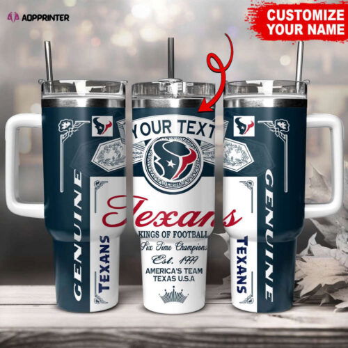 Cart 5 Houston Texans NFL Kings Of Football Custom Your Text Stanley Tumbler 40Oz Gift for Fans