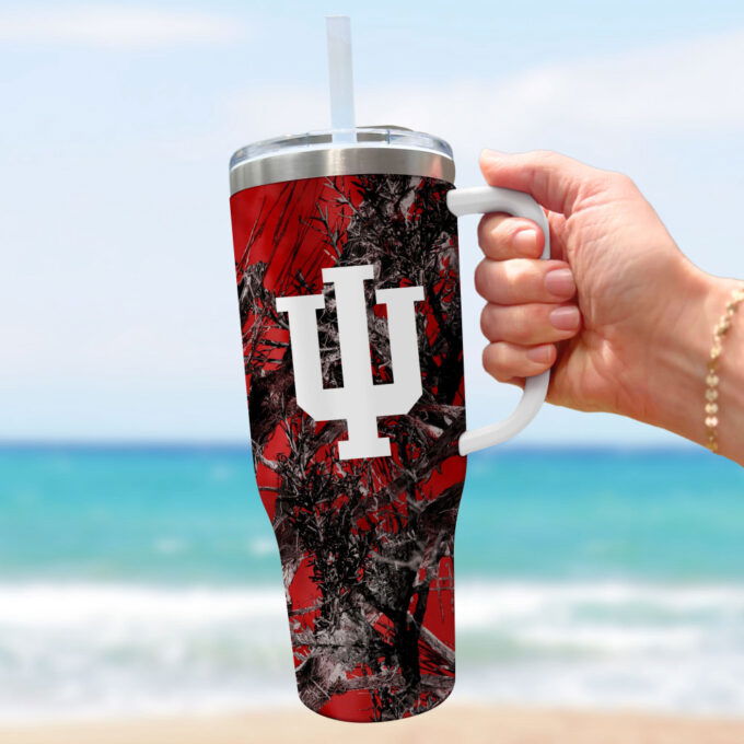 Indiana Hoosiers NCAA Hunting Personalized Stanley Tumbler 40oz Gift for Fans