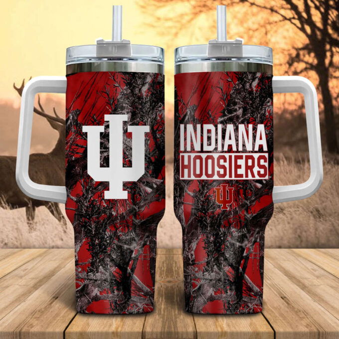 Indiana Hoosiers NCAA Hunting Personalized Stanley Tumbler 40oz Gift for Fans