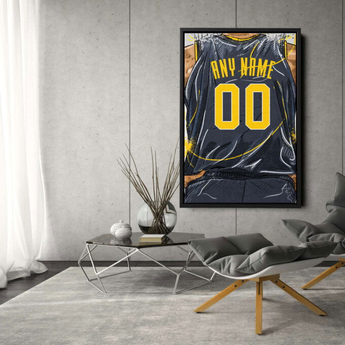 Indiana Pacers Jersey Personalized Jersey NBA Custom Name and Number Canvas Wall Art Home Decor Framed Poster Man Cave Gift