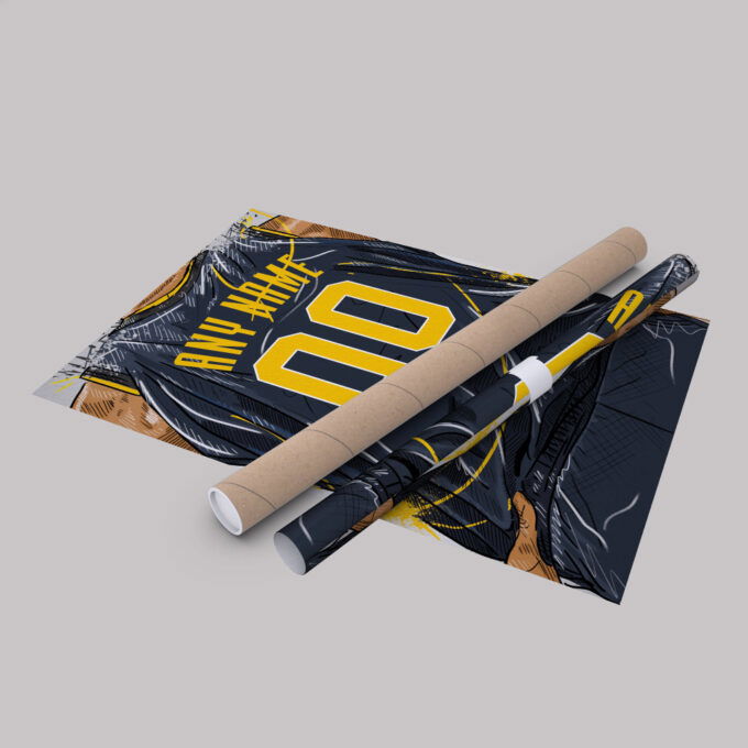 Indiana Pacers Jersey Personalized Jersey NBA Custom Name and Number Canvas Wall Art Home Decor Framed Poster Man Cave Gift