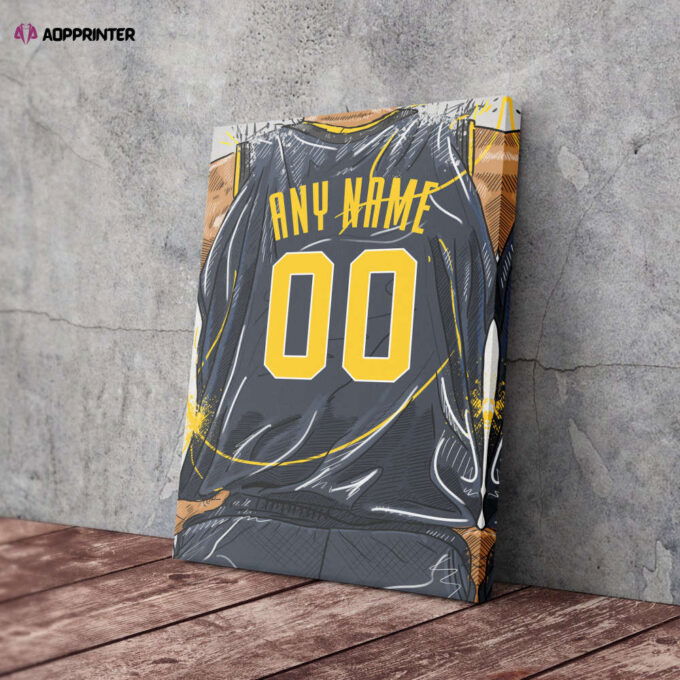 Indiana Pacers Jersey Personalized Jersey NBA Custom Name and Number Canvas Wall Art Home Decor Man Cave Gift