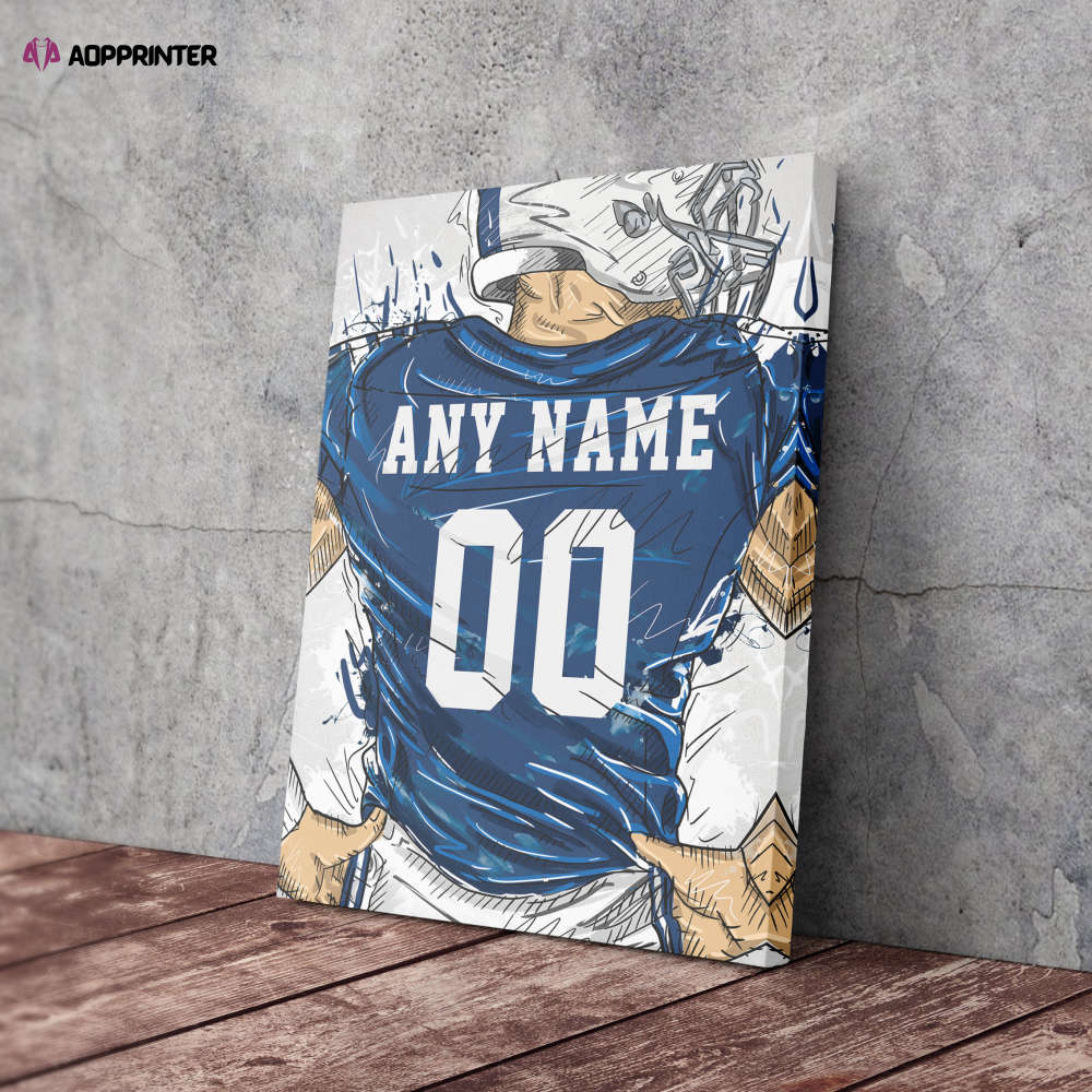 Indianapolis Colts Jersey Personalized Jersey NFL Custom Name and Number Canvas Wall Art Home Decor Man Cave Gift Indianapolis Colts Jersey Personalized Jersey NFL Custom Name and Number Canvas Wall Art Home Decor Man Cave Gift