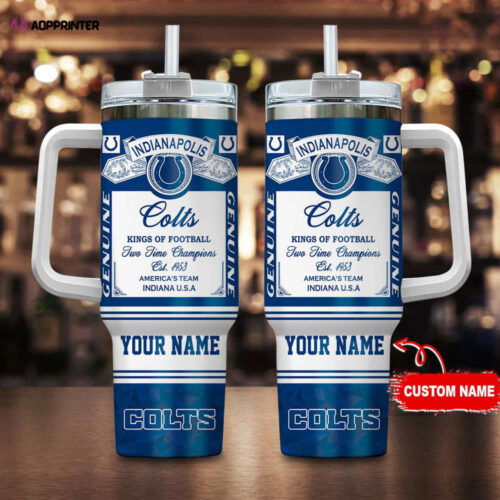 Cart 3 Indianapolis Colts NFL Kings Of Football Personalized Stanley Tumbler 40oz Gift for Fans