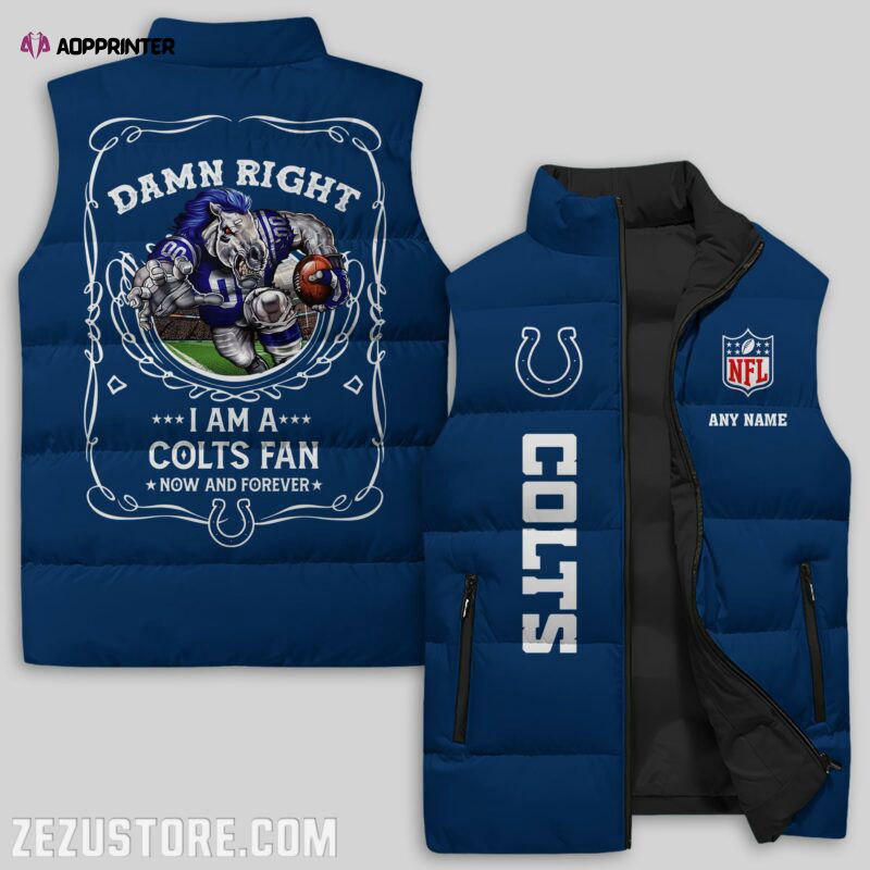 Indianapolis Colts NFL Sleeveless Puffer Jacket Custom For Fans Gifts Indianapolis Colts NFL Sleeveless Puffer Jacket Custom For Fans Gifts