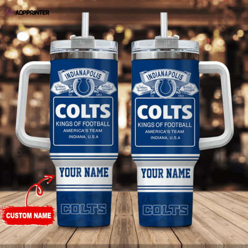 Cart 1 Indianapolis Colts Personalized NFL Bud Light 40oz Stanley Tumbler Gift for Fans