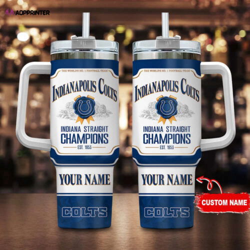 Cart 5 Indianapolis Colts Personalized The World’s No 1 Football Team NFL Jim Beam 40oz Stanley Tumbler Gift for Fans