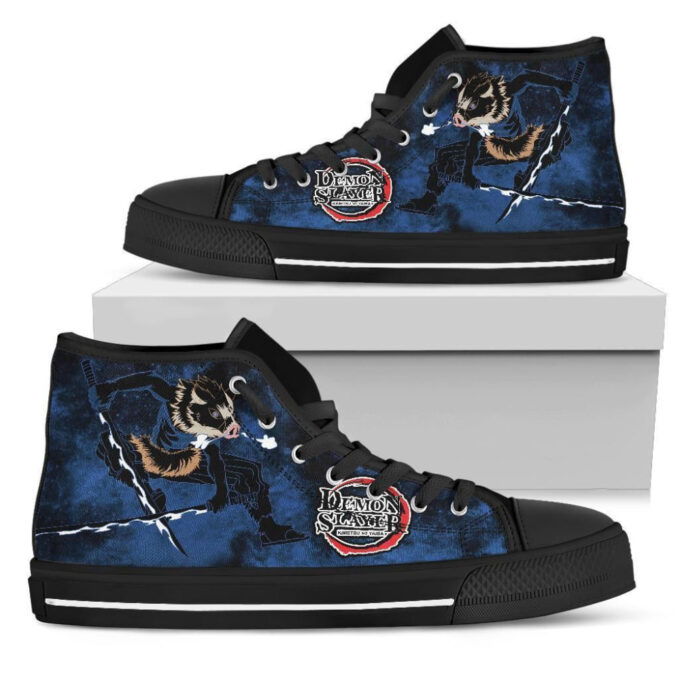 Inosuke High Top Shoes Custom For Fans Demon Slayer Anime