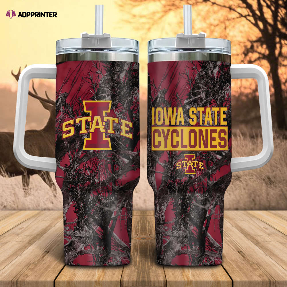 Iowa State Cyclones NCAA Hunting Personalized Stanley Tumbler 40oz Gift for Fans Iowa State Cyclones NCAA Hunting Personalized Stanley Tumbler 40oz Gift for Fans