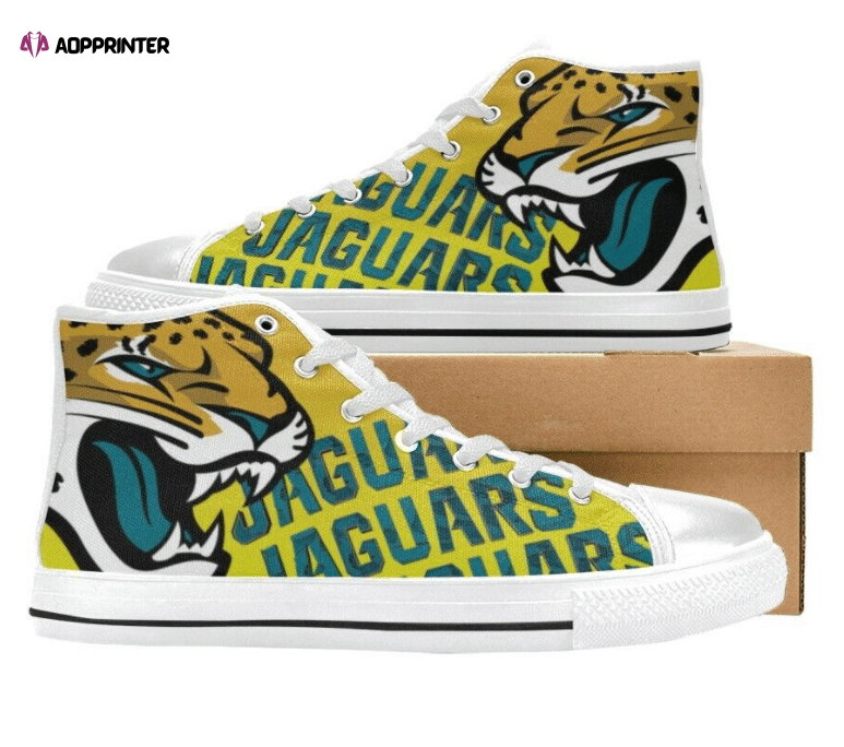 Jacksonville Jaguars NFL Football Custom Canvas High Top Shoes Jacksonville Jaguars NFL Football Custom Canvas High Top Shoes