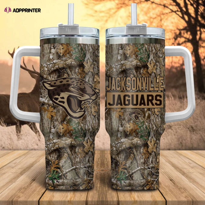 Jacksonville Jaguars NFL Hunting Tumbler Stanley Tumbler 40oz Gift for Fans