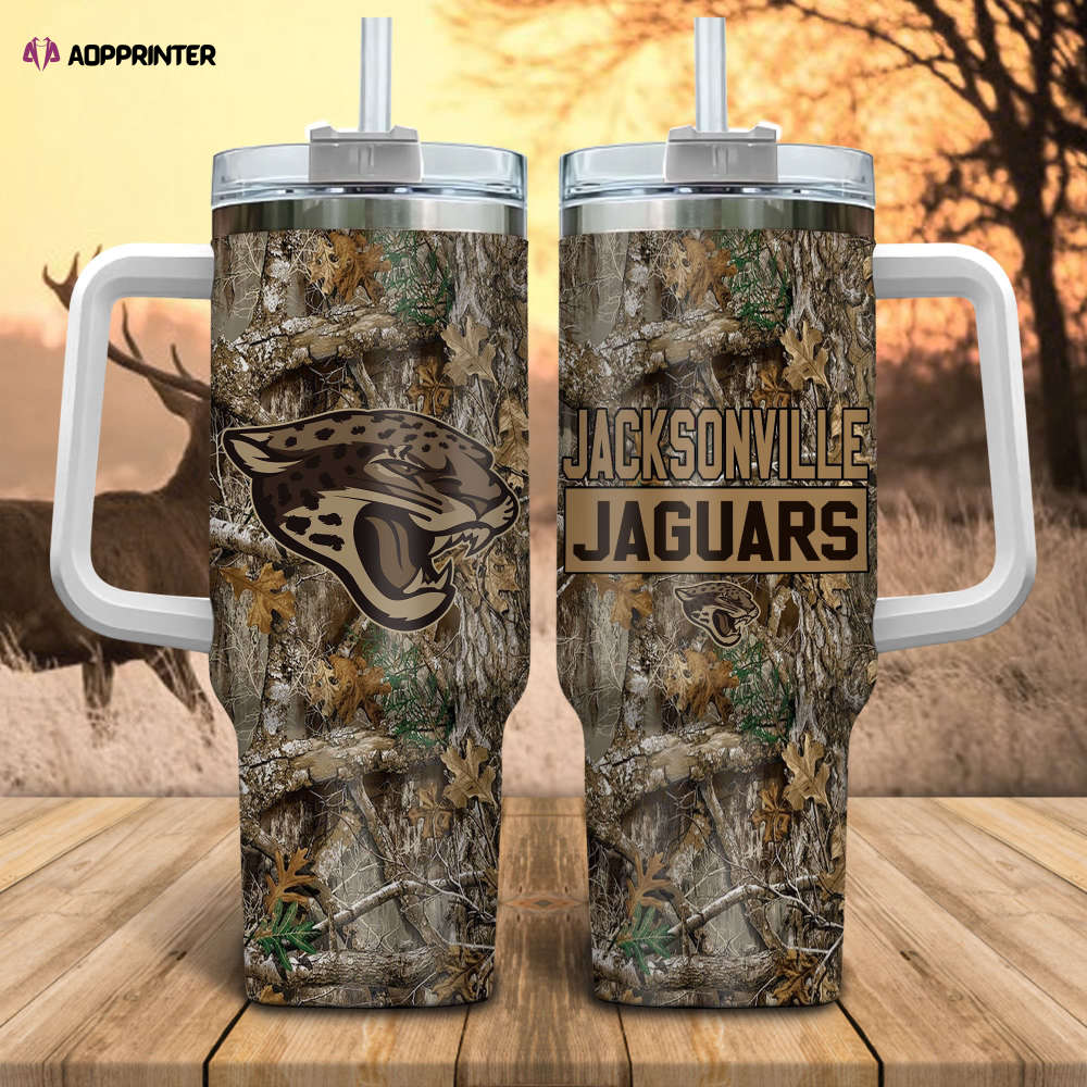 Jacksonville Jaguars NFL Hunting Tumbler Stanley Tumbler 40oz Gift for Fans Jacksonville Jaguars NFL Hunting Tumbler Stanley Tumbler 40oz Gift for Fans