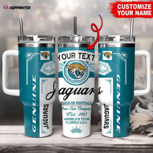 Cart 11 Jacksonville Jaguars NFL Kings Of Football Custom Your Text Stanley Tumbler 40Oz Gift for Fans