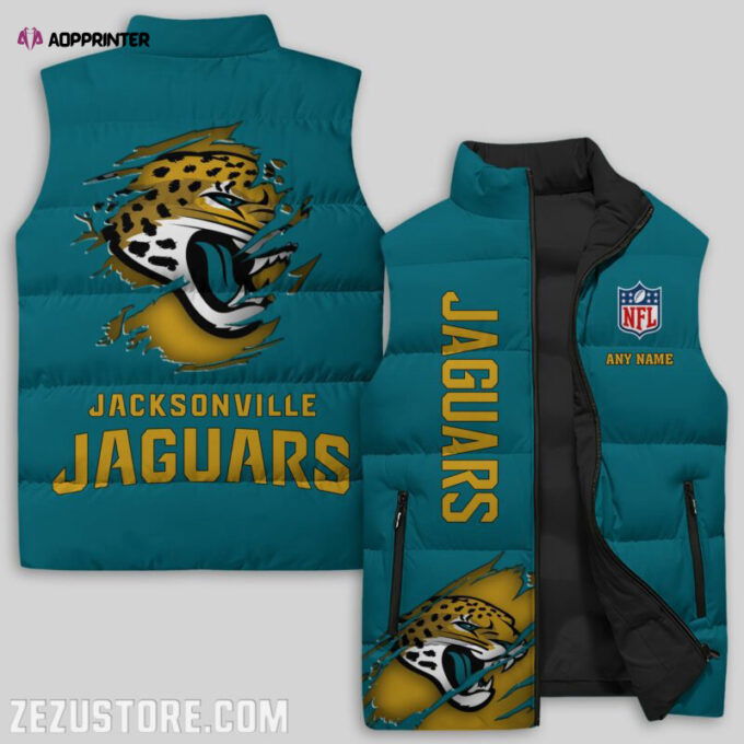 Jacksonville Jaguars NFL Sleeveless Puffer Jacket Custom For Fans Gifts