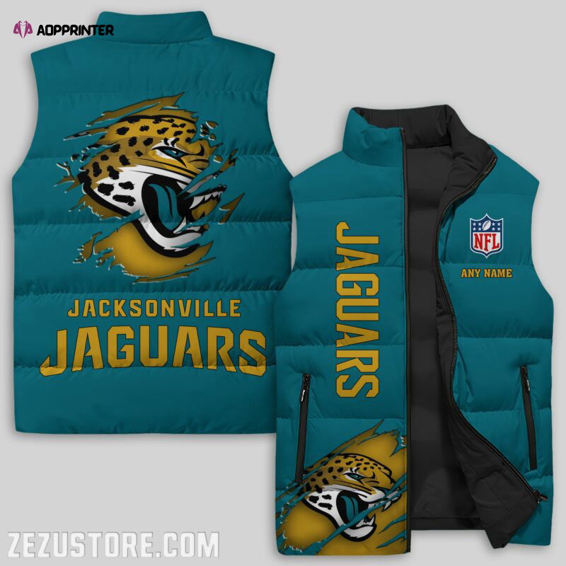 Jacksonville Jaguars NFL Sleeveless Puffer Jacket Custom For Fans Gifts Jacksonville Jaguars NFL Sleeveless Puffer Jacket Custom For Fans Gifts