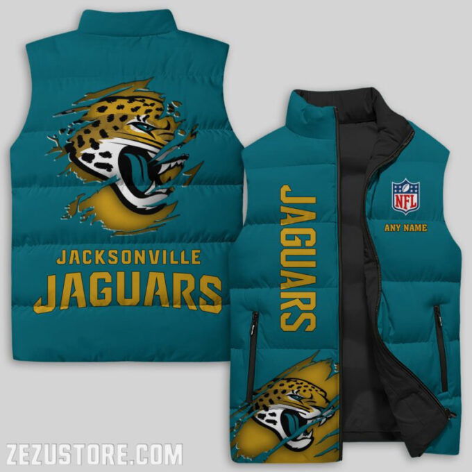 Jacksonville Jaguars NFL Sleeveless Puffer Jacket Custom For Fans Gifts