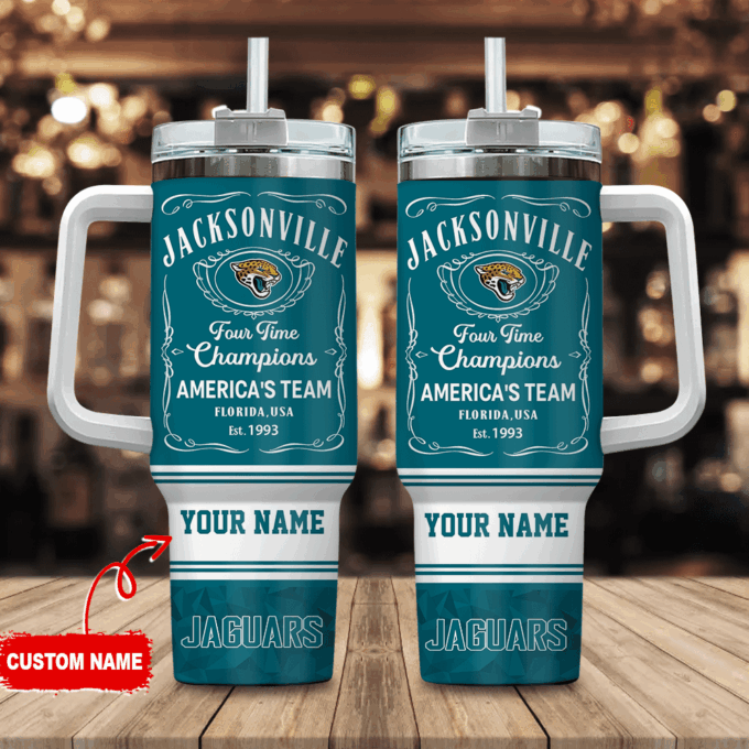 Jacksonville Jaguars Personalized NFL Jack Daniel’s 40oz Stanley Tumbler Gift for Fans