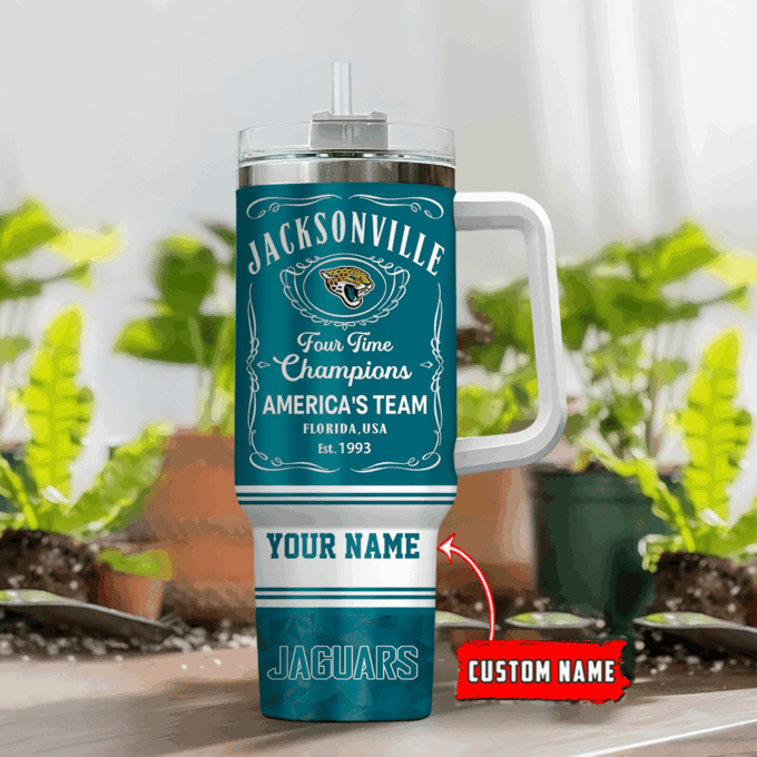 Jacksonville Jaguars Personalized NFL Jack Daniel’s 40oz Stanley Tumbler Gift for Fans