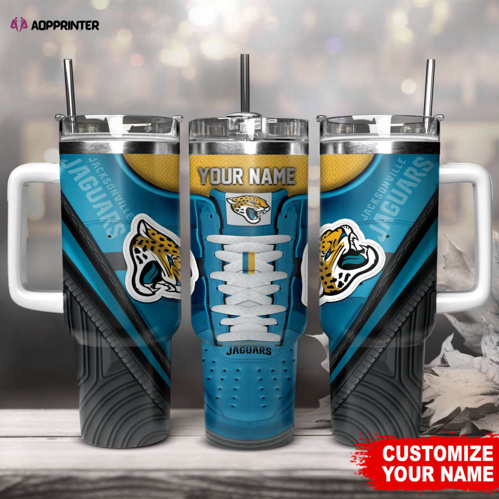 Jacksonville Jaguars Sneaker NFL Personalized Stanley Tumbler 40Oz Gift for Fans Jacksonville Jaguars Sneaker NFL Personalized Stanley Tumbler 40Oz Gift for Fans