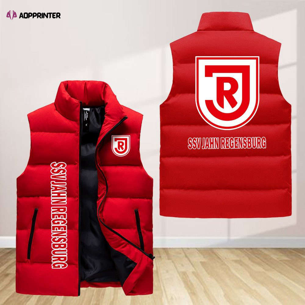 Jahn Regensburg Sleeveless Puffer Jacket Custom For Fans Gifts Jahn Regensburg Sleeveless Puffer Jacket Custom For Fans Gifts