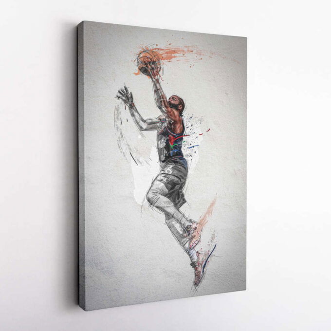 James Harden Poster Philadelphia 76ers NBA Framed Wall Art Home Decor Canvas Print Artwork
