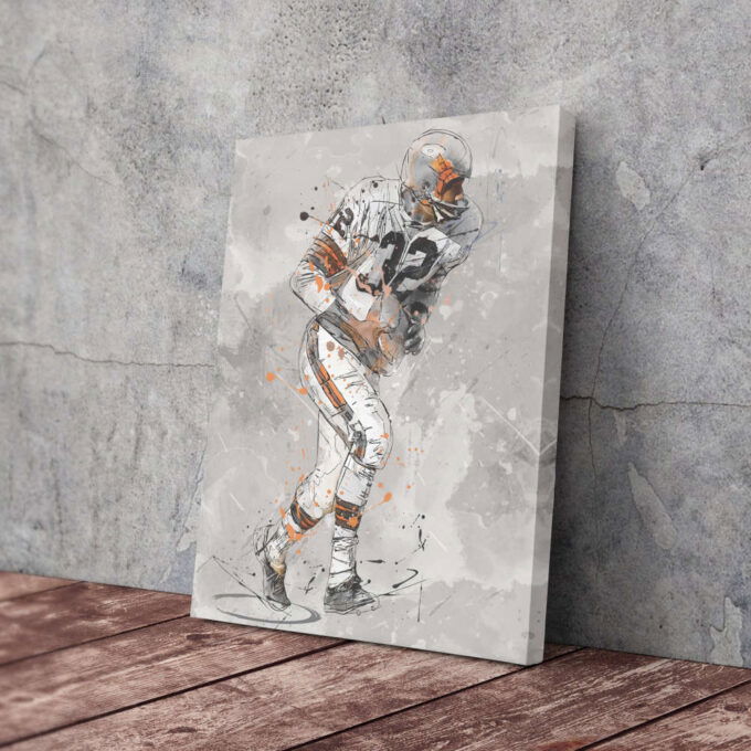 Jim Brown Poster Cleveland Browns NFL Canvas Wall Art Home Decor Framed Poster Man Cave Gift