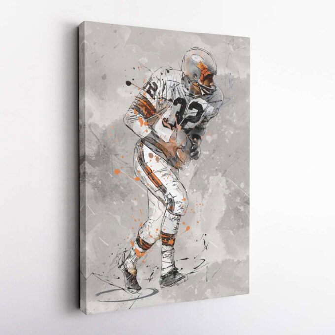 Jim Brown Poster Cleveland Browns NFL Canvas Wall Art Home Decor Framed Poster Man Cave Gift
