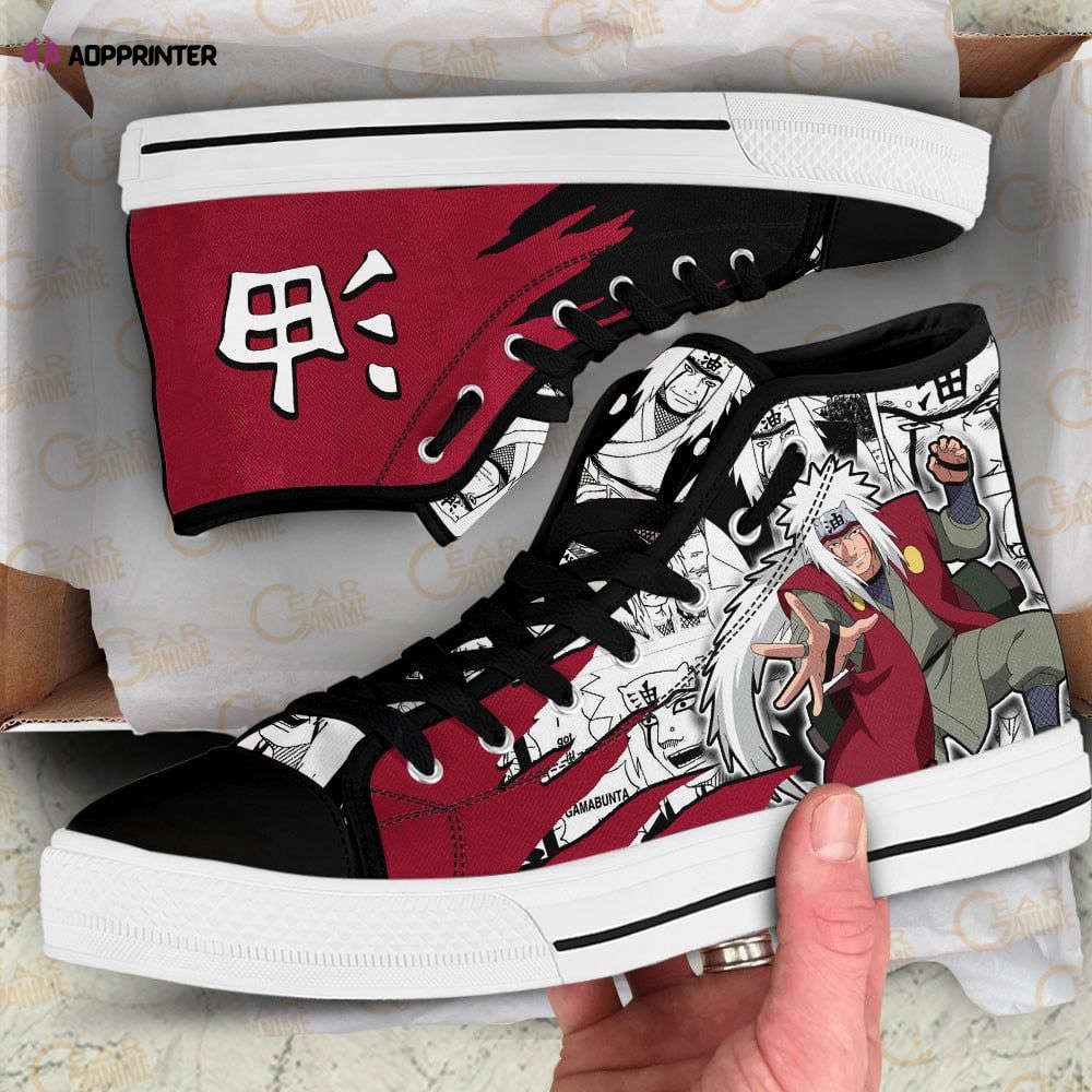Jiraiya Emblem High Top Shoes Custom Naruto Anime For Fans Jiraiya Emblem High Top Shoes Custom Naruto Anime For Fans