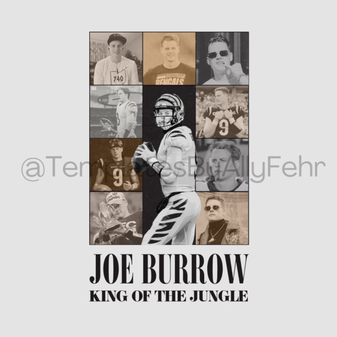 Joe Burrow King of the Jungle Unisex Comfort Colors Shirt Football T-shirt Bengals Football Game Day Shirt Eras Tour