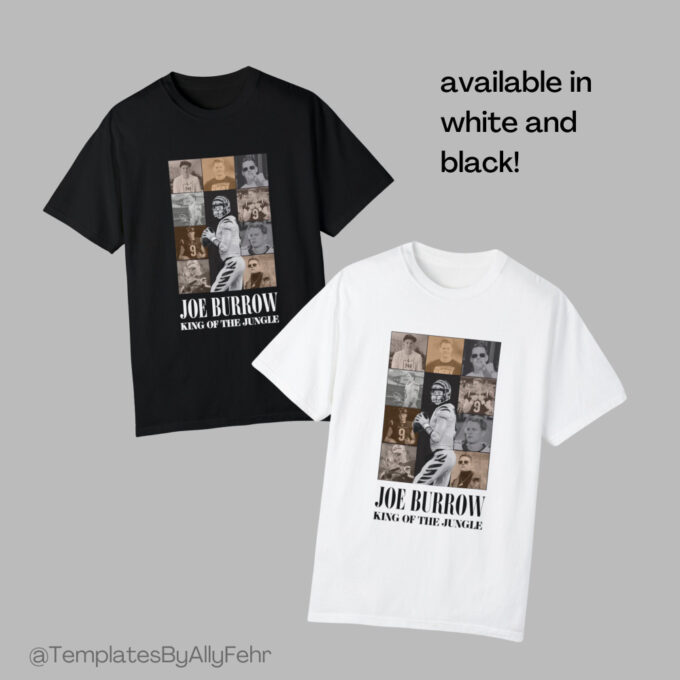 Joe Burrow King of the Jungle Unisex Comfort Colors Shirt Football T-shirt Bengals Football Game Day Shirt Eras Tour