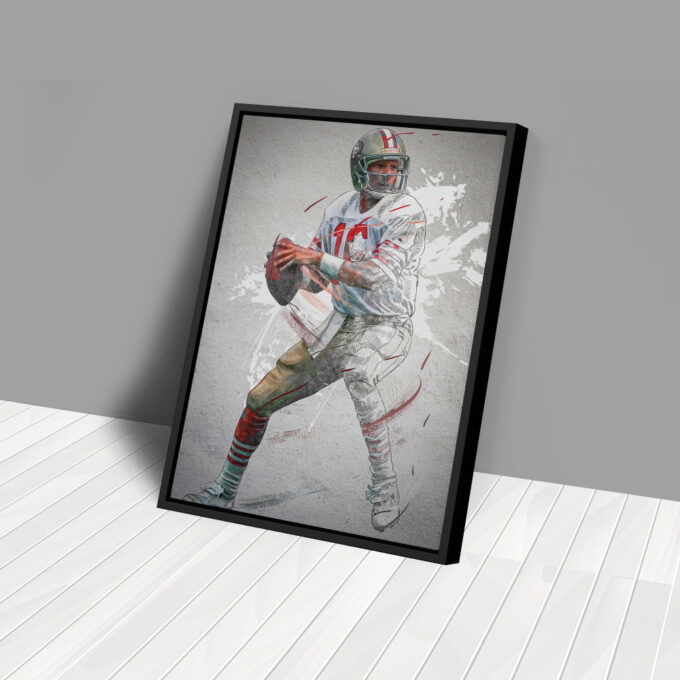 Joe Montana Poster San Francisco 49ers NFL Framed Wall Art Home Decor Canvas Print Artwork