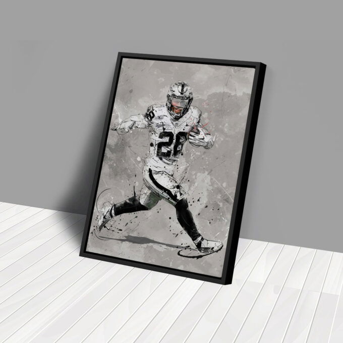 Josh Jacobs Poster Las Vegas Raiders NFL Canvas Wall Art Home Decor Framed Poster Man Cave Gift