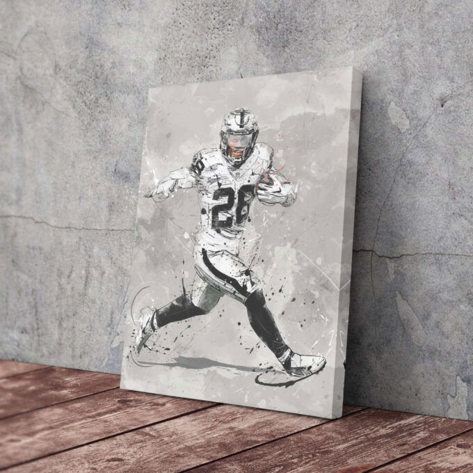 Josh Jacobs Poster Las Vegas Raiders NFL Canvas Wall Art Home Decor Framed Poster Man Cave Gift