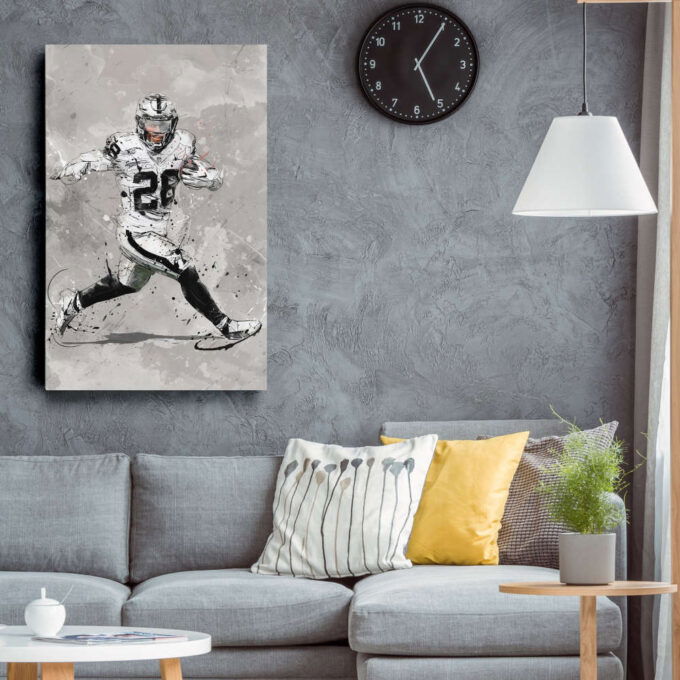 Josh Jacobs Poster Las Vegas Raiders NFL Canvas Wall Art Home Decor Framed Poster Man Cave Gift