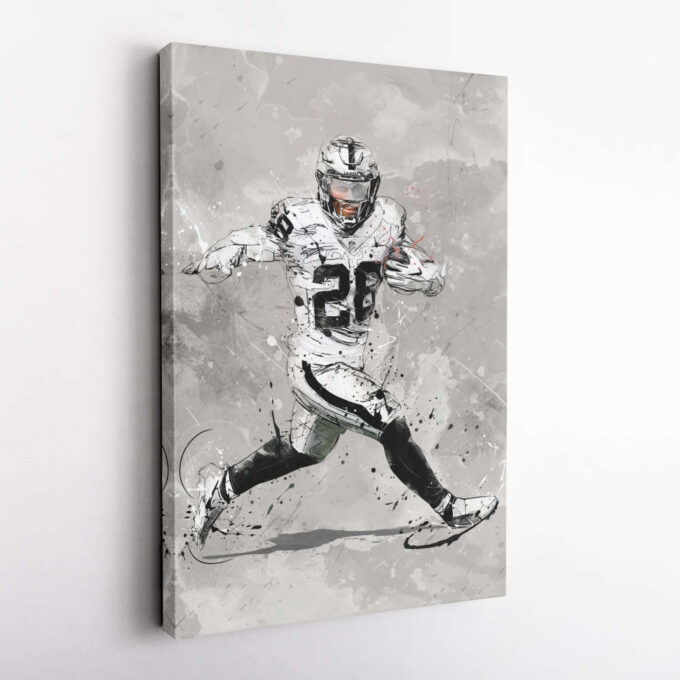 Josh Jacobs Poster Las Vegas Raiders NFL Canvas Wall Art Home Decor Framed Poster Man Cave Gift
