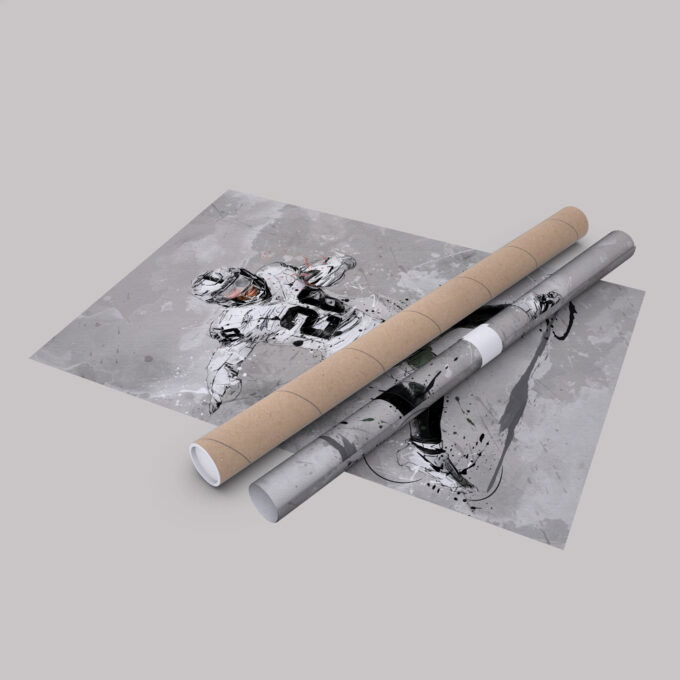Josh Jacobs Poster Las Vegas Raiders NFL Canvas Wall Art Home Decor Framed Poster Man Cave Gift