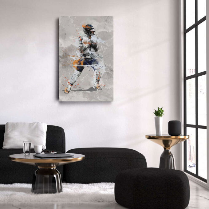 Justin Fields Poster Chicago Bears NFL Canvas Wall Art Home Decor Framed Poster Man Cave Gift
